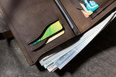 Cool Leather Mens Slim Small Wallets Men billfold Bifold Wallets for Men