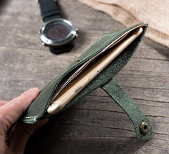 Handmade Leather Mens Clutch Wallet Cool Slim Leather Wallet Long Phone Wallets for Men