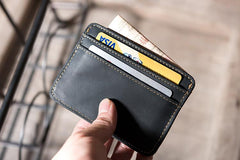 Handmade Leather Mens Cool billfold Wallet Card Holder Small Card Slim Wallets for Men