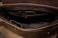 Cool Leather Coffee Mens Side Bag Messenger Bags Vintage Courier Bag for Men