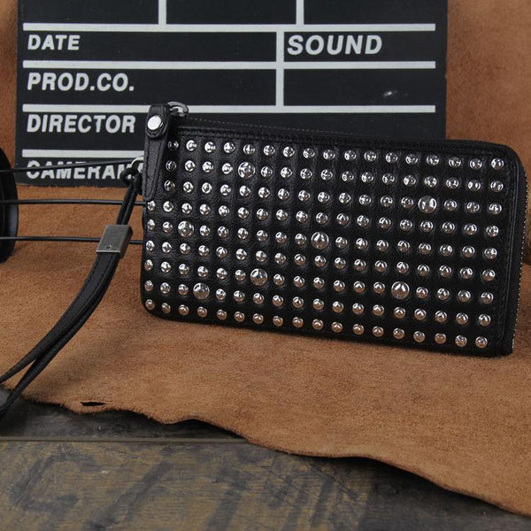 Genuine Leather Mens Clutch Cool Slim Wallet - Back View