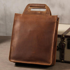 Vintage Mens Coffee Handbag Leather Cool Shoulder Bag for Men