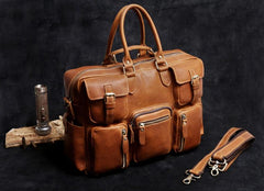 Genuine Leather Mens Cool Weekender Bag Travel Bag Duffle Bags Briefcase Messenger Bag for men