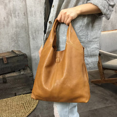 Handmade Genuine Leather Handbag Tote Bag Shopper Bag Shoulder Bag Purse For Women