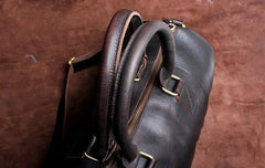 Genuine Leather Mens Bucket Bag Cool Weekender Bag Travel Bag Duffle Bags Overnight Bag Holdall Bag for men