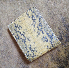 [On Sale] Handmade Cool Mens Snake Skin Bifold Small Wallet Slim billfold Wallet for Men
