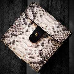 mens snake wallet​ Handmade Leather Wallet Biker Wallet Snake Skin Wallet Cool Wallets for Men Biker Chain Wallet