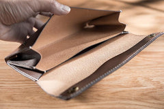 Handmade Leather Mens Clutch Wallet Cool Leather Wallet Long Phone Wallets for Men