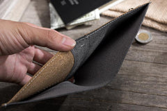 Handmade Leather Mens Cool Slim Leather Wallet Men Small billfold Wallets Bifold for Men