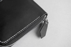 Handmade leather Mens Small biker wallet zipper billfold Chain Wallets for Men