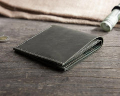 Cool Leather Mens Small Slim Wallet billfold Wallets Bifold for Men