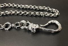 Badass Silver Skull Mens Biker Wallet Chain STAINLESS STEEL Wallet Chain Pants Chain For Men