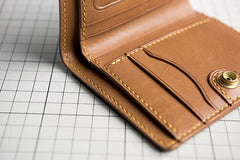 Handmade Leather Mens Cool Slim Leather Wallet Men Small Wallets Bifold for Men
