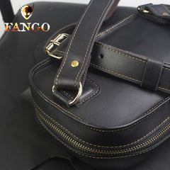 Genuine Black Leather Mens Cool Sling Pack Chest Bag Sling Bag Crossbody Pack for men