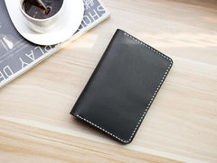 Handmade Leather Mens Travel Wallet Passport Leather Wallet billfold Slim Wallets for Men