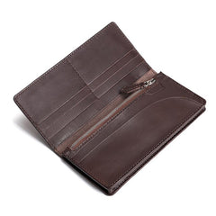 Cool Leather Mens Travel Long Wallets Passport Leather Wallet Long Wallets for Men