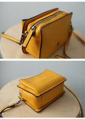 Cute Leather Womens Small Box Crossbody Bag Purse Zipper Shoulder Bag for Women