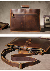 Leather Mens Vintage Briefcase Handbag Work Bag Business Bag Laptop Bag for men