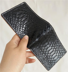 [On Sale] Handmade Cool Mens Snake Skin Bifold Small Wallet Slim billfold Wallet