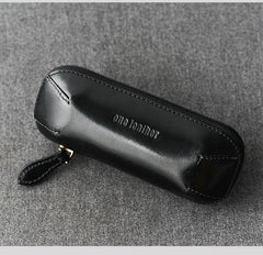 Cool Leather Mens Leather Cigarette Tobacco Pipe Case Zipper Tobacco Pipe Case for Men