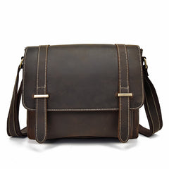 Vintage Leather Messenger Bag Shoulder Bag CrossBody Bag For Men