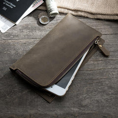 Leather Mens Long Wallet Cool Leather Wallet Long Bifold Wallets for Men