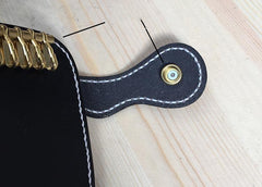 Handmade Leather Mens Biker Key Wallet Cool Key Wallets Card Wallet for Men
