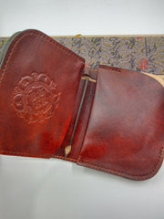 Handmade Leather Tooled Mah¨¡k¨¡la Mens Chain Biker Wallet Cool Leather Wallet Small Wallets for Men