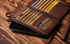 male wallet with chain Brown Leather Biker Wallet Leather Chain Wallet Men Brown Long Biker Chain Wallet