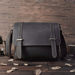 Vintage Leather Messenger Bag Shoulder Bag CrossBody Bag For Men