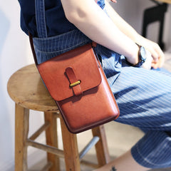 Handmade Leather vintage women phone purse leather shoulder bag crossbody bag - EverHandmade