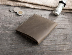 Cool Leather Mens Small Slim Wallet billfold Wallets Bifold for Men