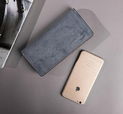 Handmade Leather Mens Clutch Wallet Cool Leather Wallet Long Phone Wallets for Men