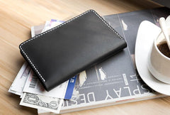 Handmade Leather Mens Travel Wallet Passport Leather Wallet billfold Slim Wallets for Men