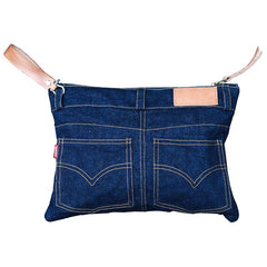 Unique Blue Jean Mens Clutch Bag Cool Wristlet Wallet Zipper Clutch Wallet For Men