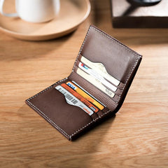 Cool Leather Mens Slim Small Wallets Men billfold Bifold Wallet for Men