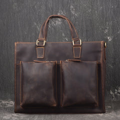 Men Leather Briefcase Bag Vintage Handbag Shoulder Bag For Men