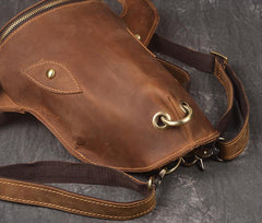 Cool Leather Mens XO Bull Backpack Tan Travel Backpack Unique Backpack for men