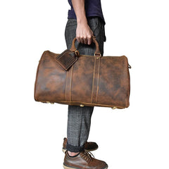 Cool Leather Mens Weekender Bag Travel Bags Duffle Bags Holdall Bags for men