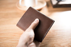 Cool Leather Mens Slim Small Wallets Men billfold Bifold Wallet for Men