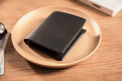 Handmade Leather Mens Cool Slim Leather Wallet Men Small Wallets Bifold for Men