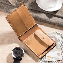 Cool Leather Mens Slim Small Wallets billfold Wallets Bifold for Men