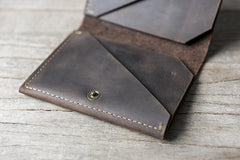 Cool Leather Mens Slim Small Leather Wallets Men billfold Bifold Wallet for Men