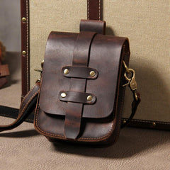 Leather Belt Pouch Mens Small Cases Waist Bag Belt Bags Shoulder Bag for Men
