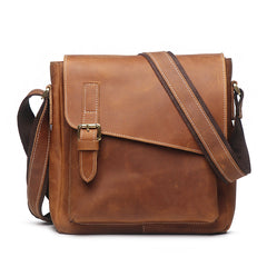 Leather Men Vintage Coffee Messenger Bag Shoulder Bag for Men