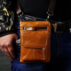 Small Leather Mens Belt Pouch Waist Bag Shoulder Bag BELT BAG For Men