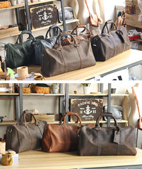 Vintage Leather Mens Large Weekender Bags Cool Travel Bag Duffle Bag for Men