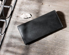 Handmade Leather Mens Clutch Wallet Cool Leather Wallet Long Phone Wallets for Men