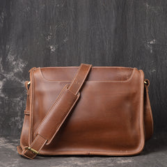 Leather Men Vintage Coffee Messenger Bag Shoulder Bag for Men