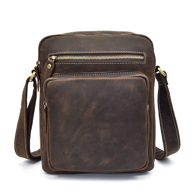 Vintage Leather Men Cool Messenger Bags Shoulder Bag CrossBody Bags For Men